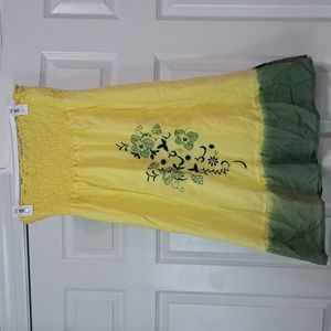 Yellow and green XL tube top dress